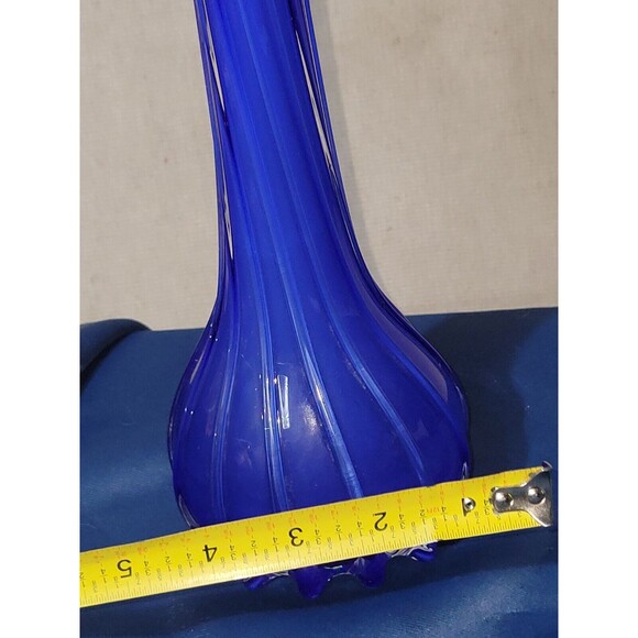 '60s VTG Murano Cobalt Blue Jack In The Pulpit Soliflore Vase Handblown Glass - Picture 12 of 16